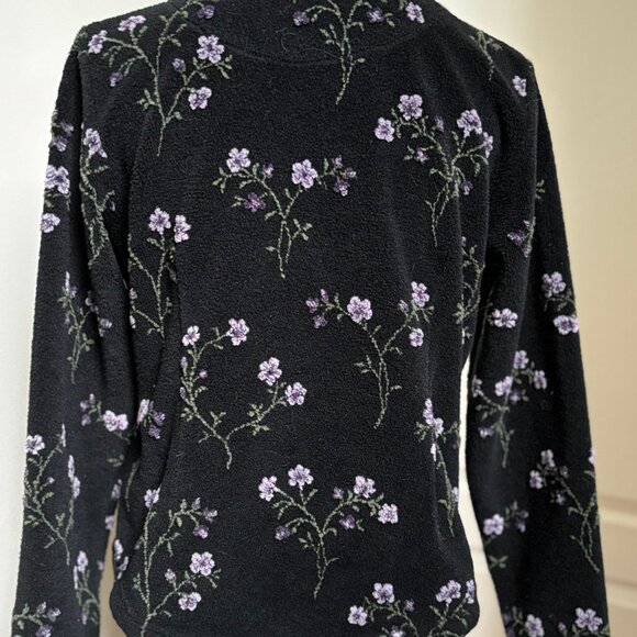 Straight Down Clothing Co. Vintage Casual Jacket Size M Button Down Black Purple - Picture 3 of 11